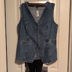 NWT GAP Blue Denim Vest